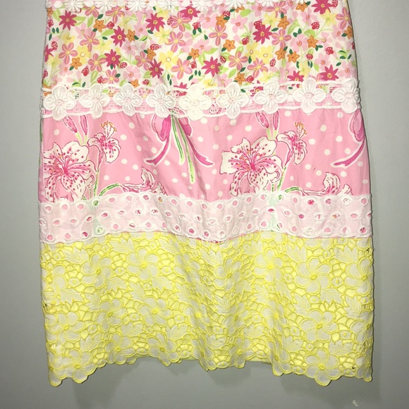 Lilly Pulitzer Vintage Kentucky Derby Strapless Cotton Mini Dress Size 12 - Picture 3 of 7